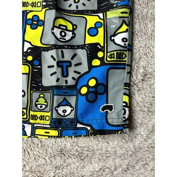 Trukfit Men’s  36 Swim Board Shorts Blue Green Gray Pockets Lil Wayne Pool Party - Picture 15 of 16